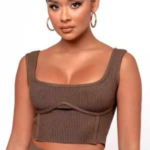 NWT My online outfit Nadia squared crop top Size small